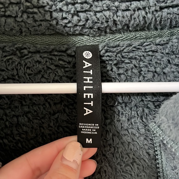 Athleta Tugga Sherpa Jacket Bali Green Size Medium - Picture 6 of 10